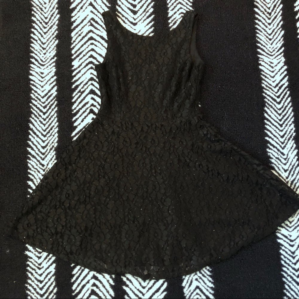 Glittery Lace Black Dress